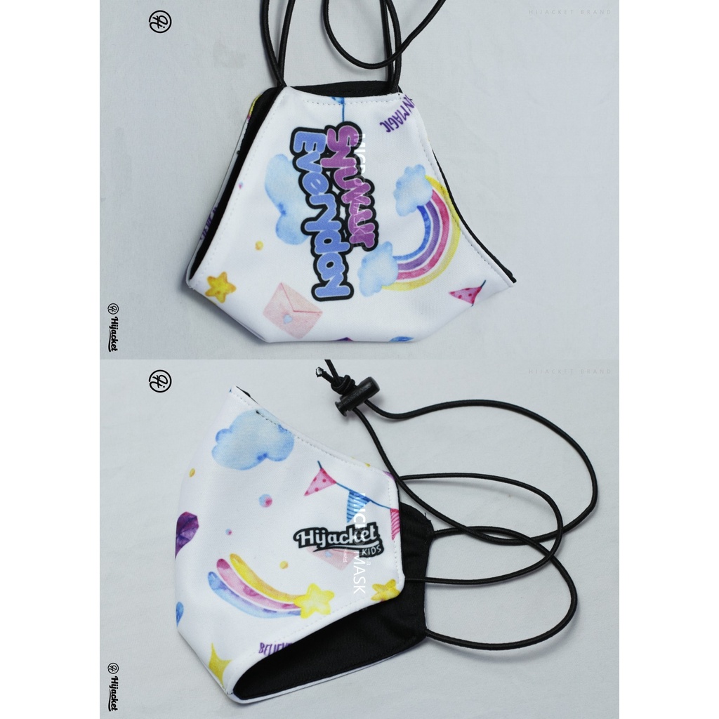 Hijacket Masker Kain Anak Perempuan Laki-Laki Headloop Tali Karet Elastis Hijaket Mask Motif 02-SYUKUR EVERYDAY 04