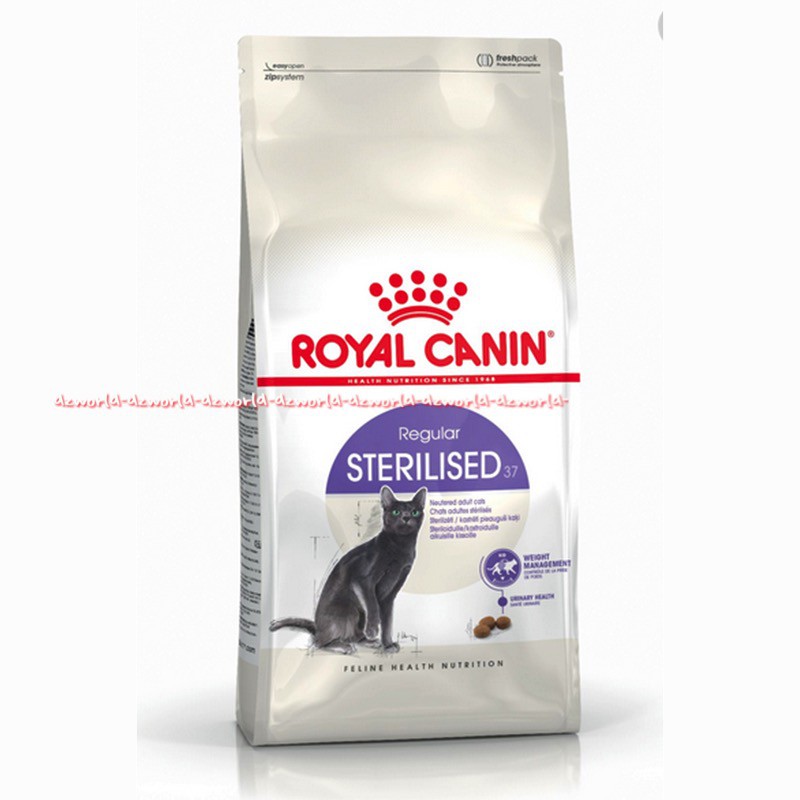 Royal Canin Regular Sterilised 2Kg Makanan Kucing Tanpa Bulu Kucing Sphynx klibble size