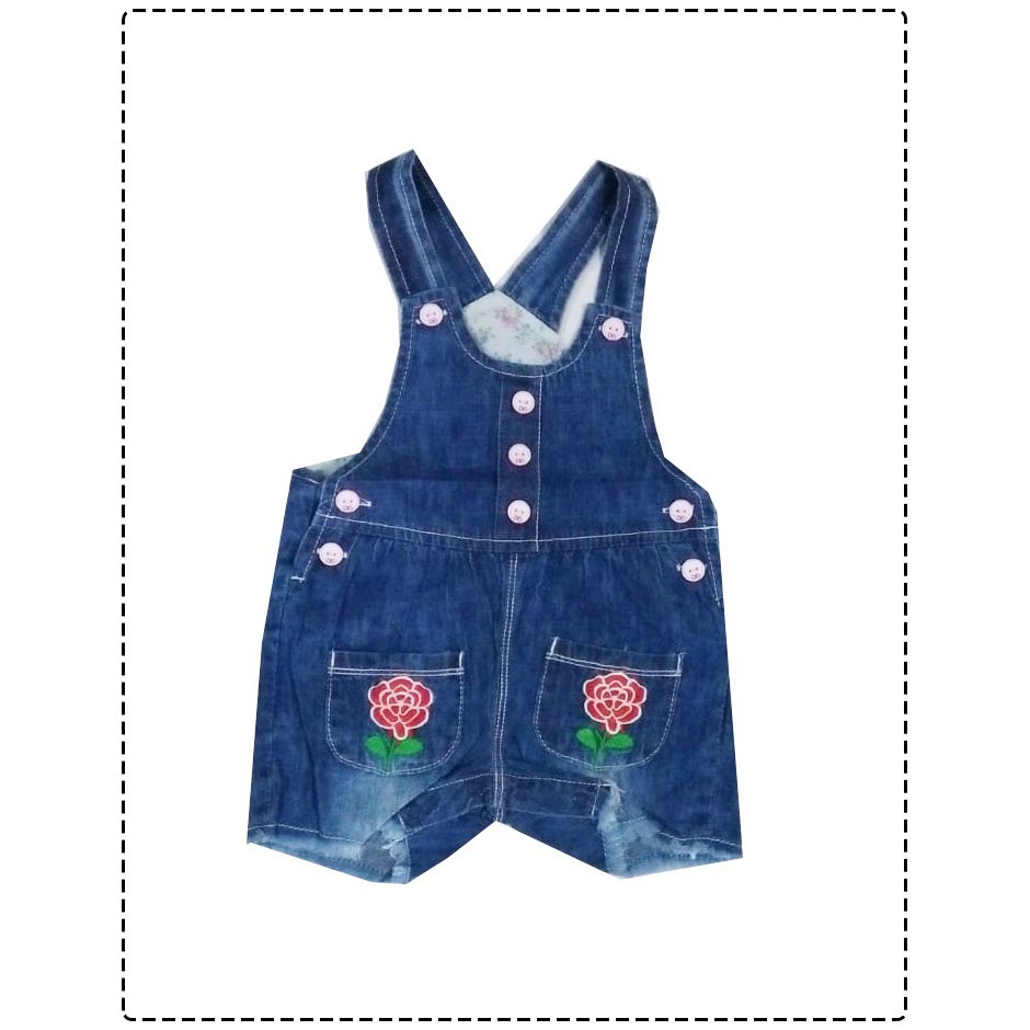 Overall Denim Import 5/ Overall Jeans Pendek Bayi Laki Perempuan