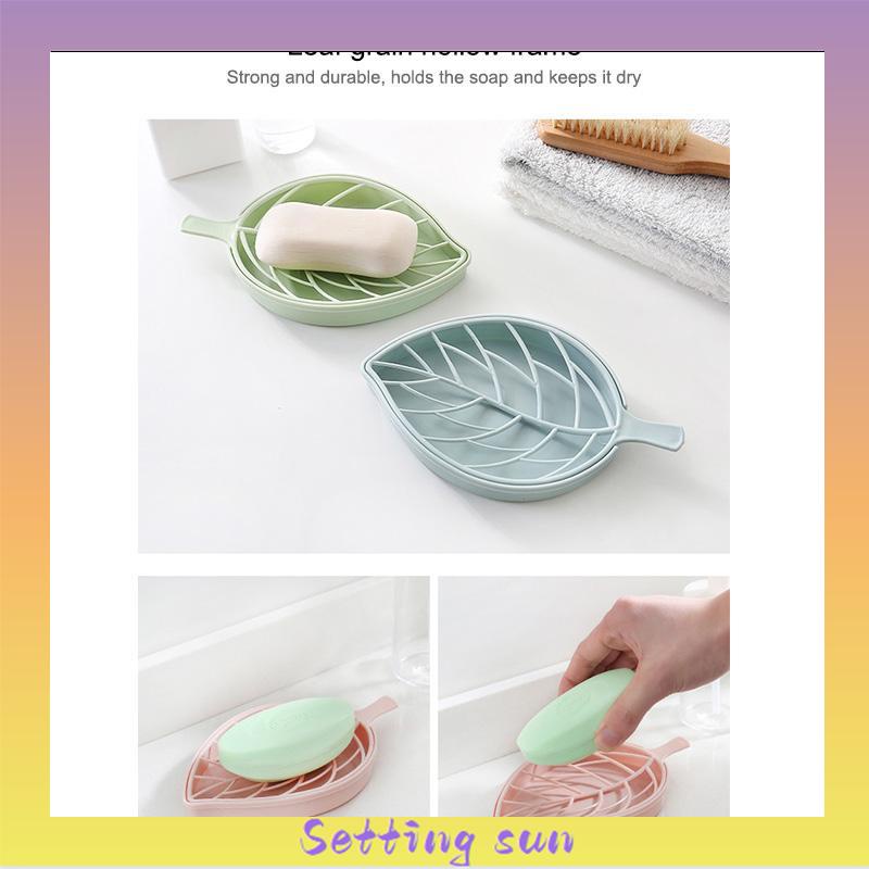 Kotak Sabun Daun Kreatif Kamar Mandi Gratis Punch Suction Cup Toilet Drain Soap Rack TN