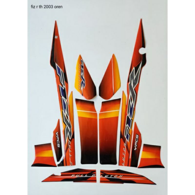striping FIZ R tahun 2003 orens, striping yamaha fiz r 2003 orens terbaik