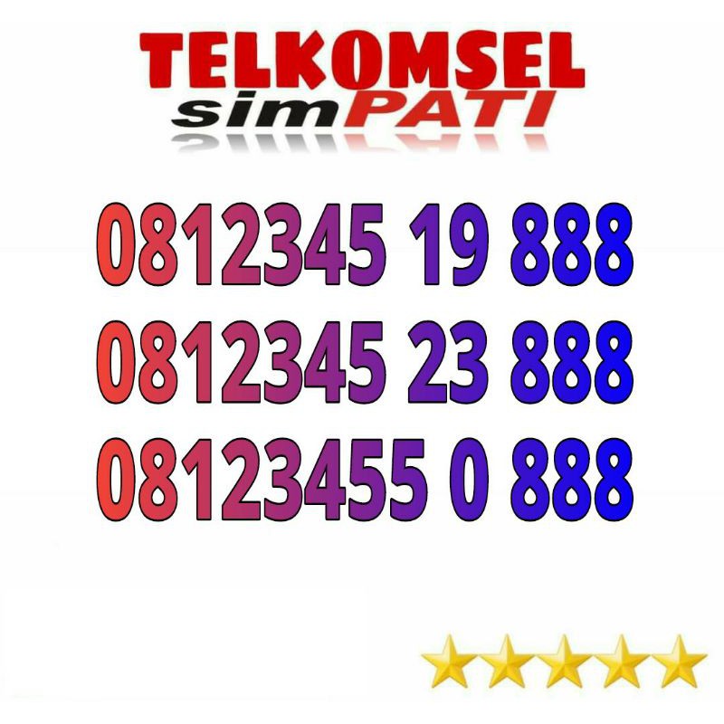 nomor cantik telkomsel simpati 888 awalan 0812345