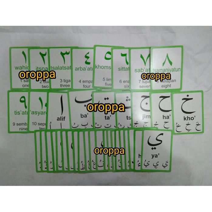 Kartu Pintar Angka Huruf Hijaiyah Arab Inggris Indonesia Flash Card Best Quality