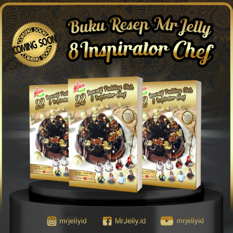 

Buku Resep Mr Jelly 22 Inovatif Pudding Oleh 8 Inspirator Chef free 17 sachet varian Mr Jelly + apron cantik