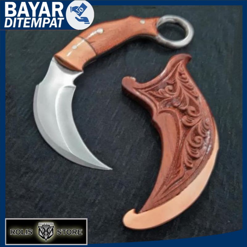 UNIK PISAU KARAMBIT UKIR KAYU