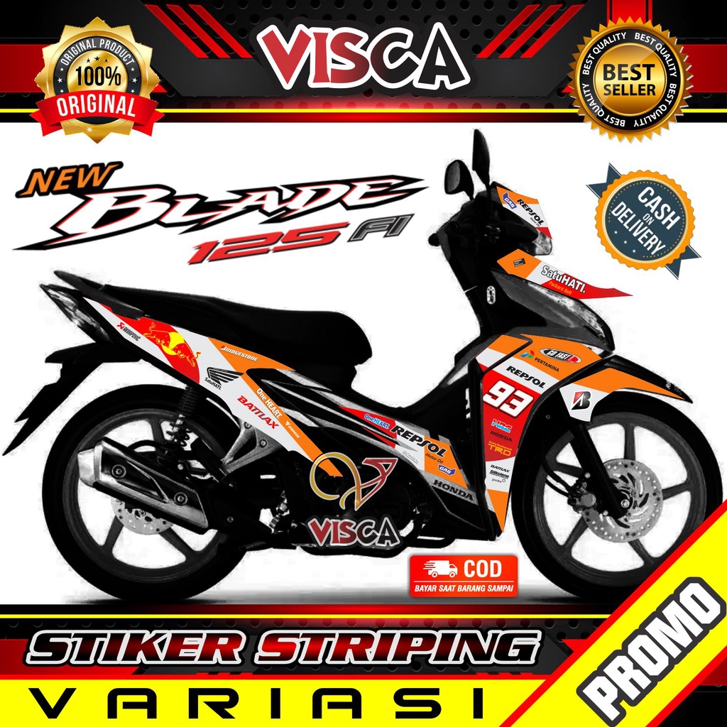 Striping Blade 125 New - Stiker Sticker Striping Variasi Lis Honda Blade 125 New - Striping Hologram
