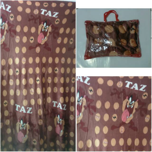 Selimut Bulu Motif Tazmania Free Tas