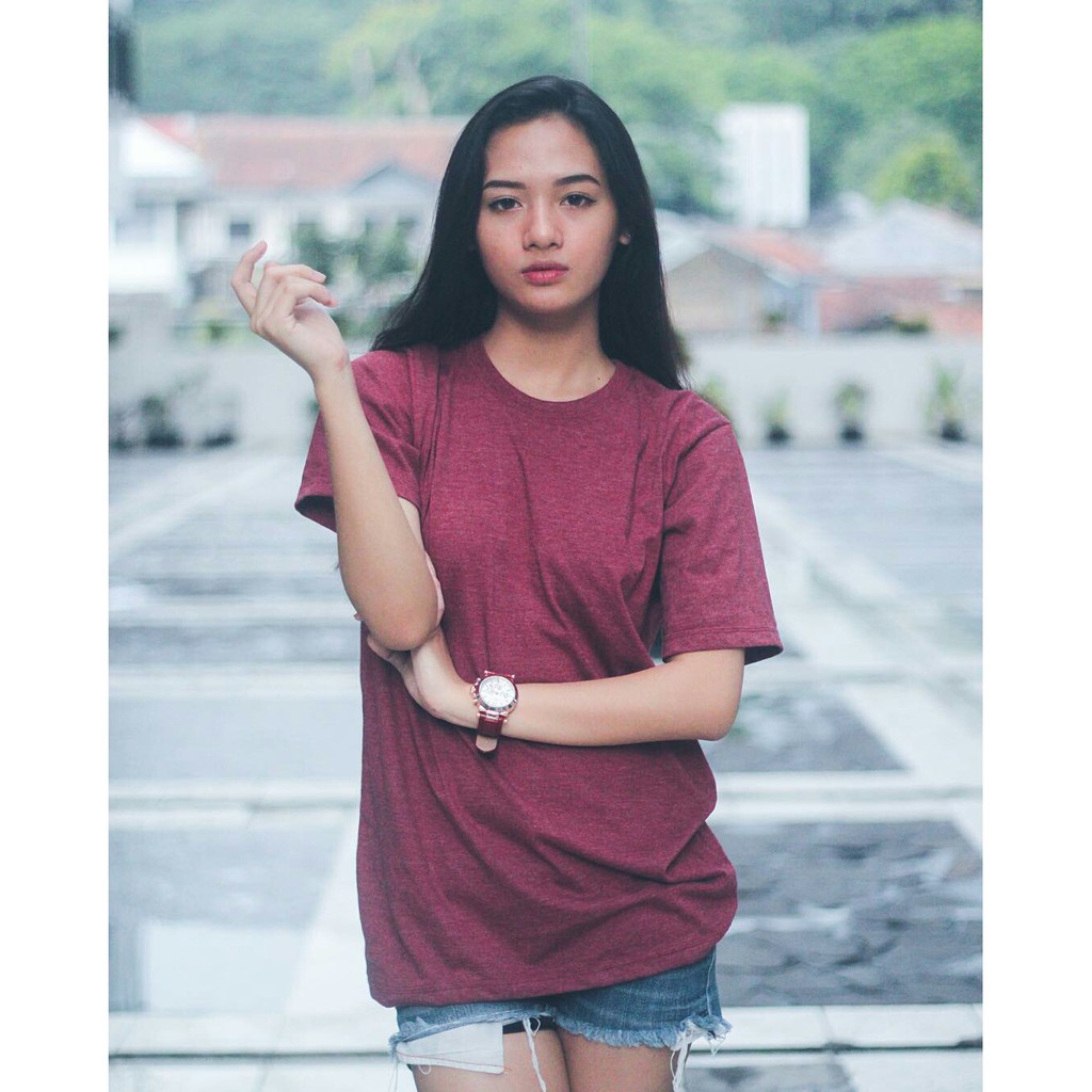 PROMO MURAH Kaos Polos Lengan Pendek Pria 100% Soft Combed XS S M L -XL Maroon Tritone