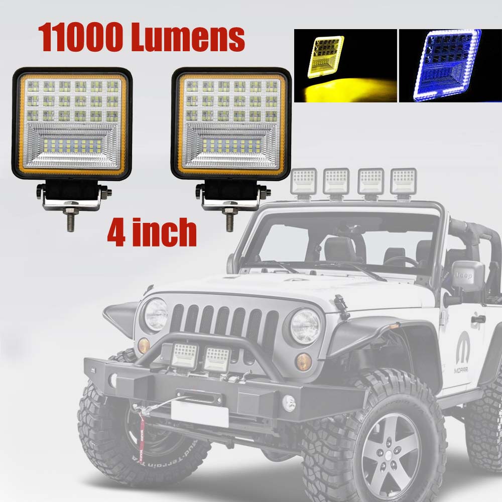 [COD]Lampu LED Headlight Mobil Offroad 4 Inch 126W 11000 Lumens - Lampu Sorot Flood Spotlight Waterproof - lampu kabut led super terang mobil / LAMPU SOROT MOBIL LED / Lampu LED / Foglight / lampu kabut mobil universal