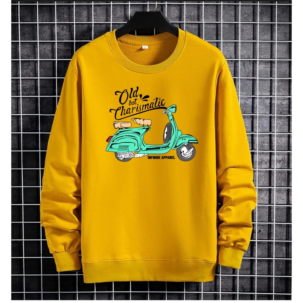 bisa COD / polile - BAJU SWEATER OLD VESPA / baju lengan panjang / fashion pria / baju distro pria terkece / terlaris