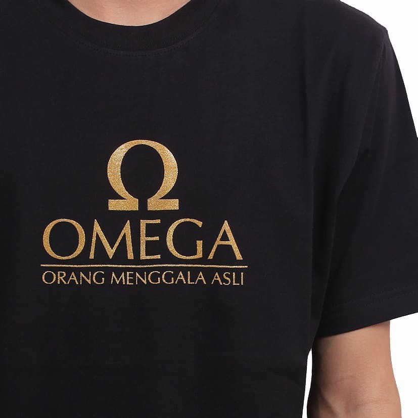 KAOS T-SHIRT PRIA/WANITA - KAWAY OMEGA KAWAY BLACK