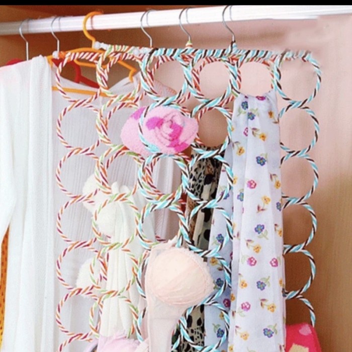 Gantungan Syal Jilbab 24 Ring Hanger Bulat Ikat Pinggang Pakaian