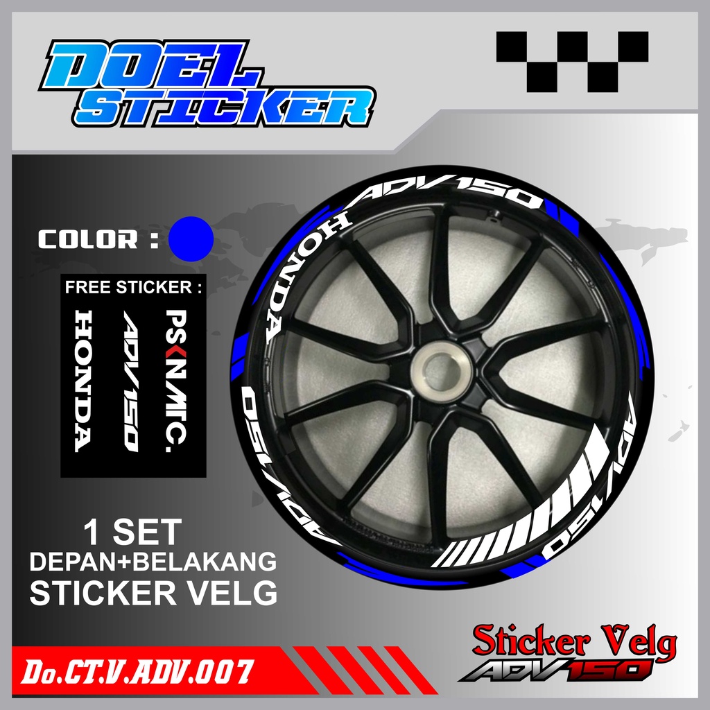 STICKER CUTTING LIST VELG HONDA ADV 150 VARIASI MOTOR DOEL 007