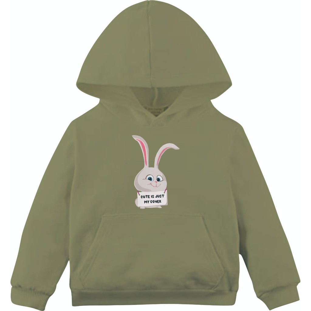 RABBIT QUOTE HOODIE ANAK - ATASAN LUCU PREMIUM