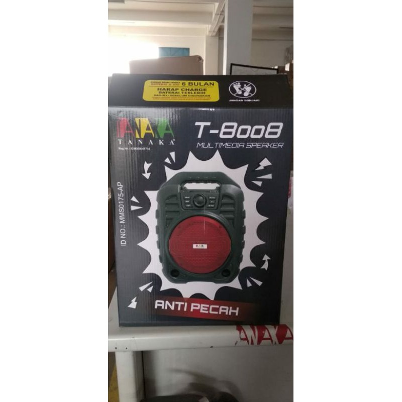 Speaker Portable TANAKA 6,5 IN Charger / desain Body ANTI PECAH T-8008 Bluetooth