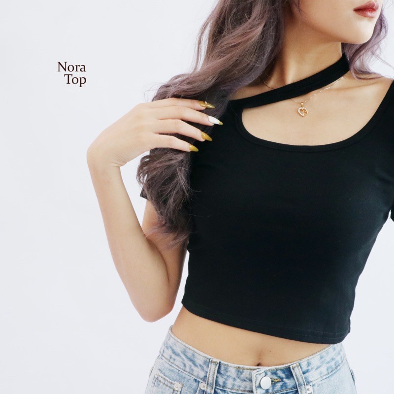 Itty Atelier - Nora Top | Black White and Brown | Top Korean Atasan Wanita Impor Casual and Elegant