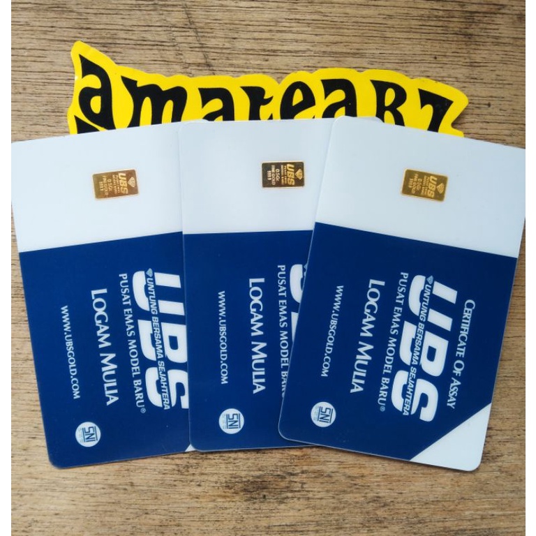 LOGAM MULIA UBS PRESS CARD BERAT 0,5 GRAM FINE GOLD 999,9 %