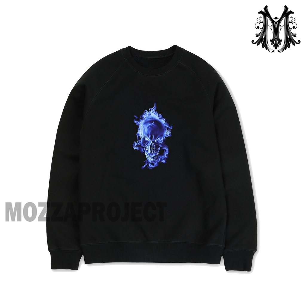 Mozzaproject Crewneck Sweatshirt Pria Dan Wanita Skull