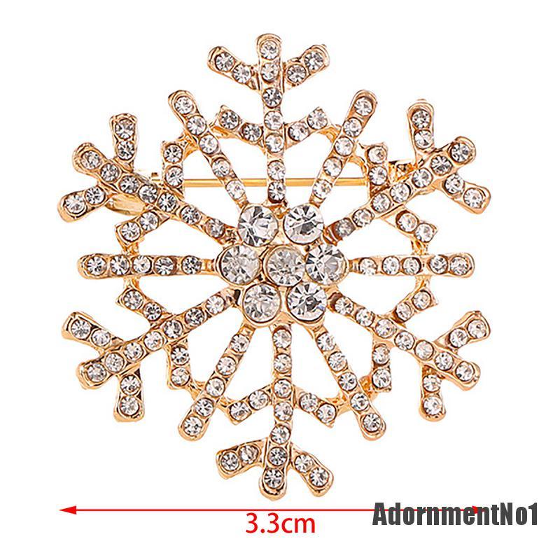 (Adornmentno1) Pin Bros Snowflake Hiasan Berlian Imitasi Untuk Wanita