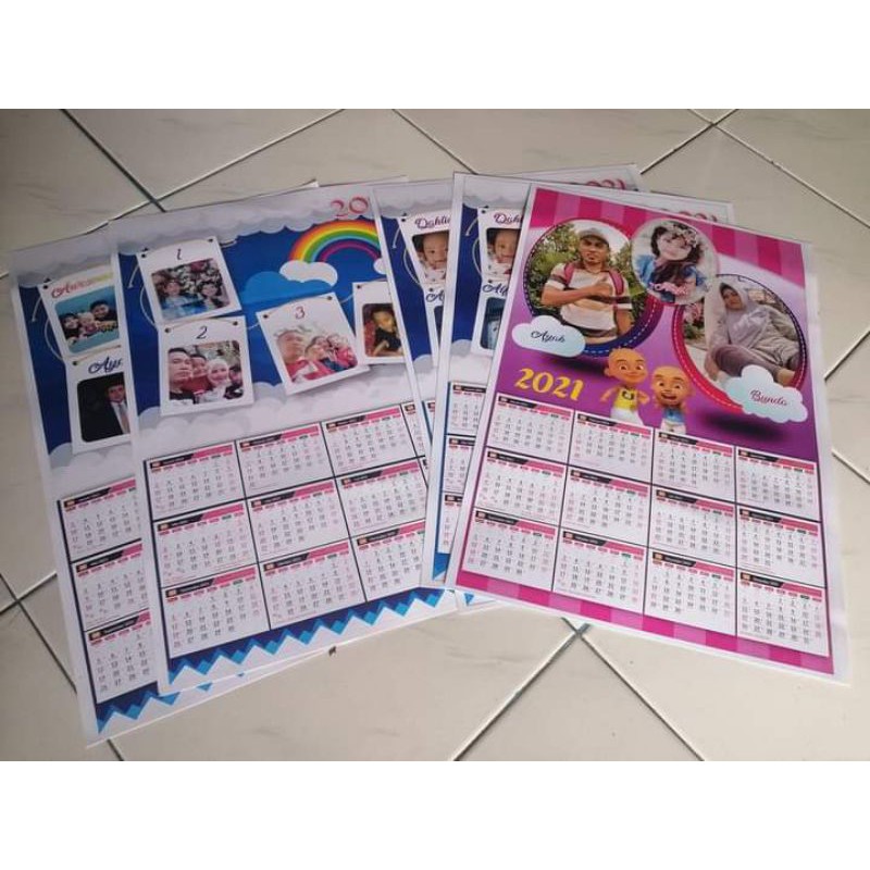 Jual kalender 2021 murah+free desain,bahan AP260+laminasi(glosy/doff