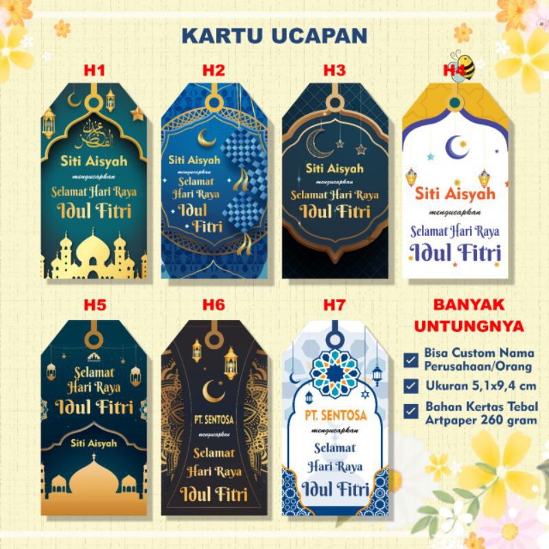 

Kartu Ucapan/Hang Tag/Kartu Hadiah Parcel Hari Raya Idul Fitri/Ramadhan bentuk unik Vol.2