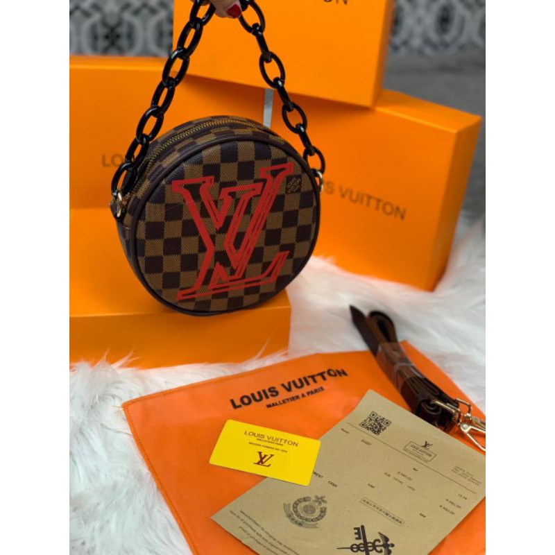 Tas selempang import wanita LV bulat free box premium