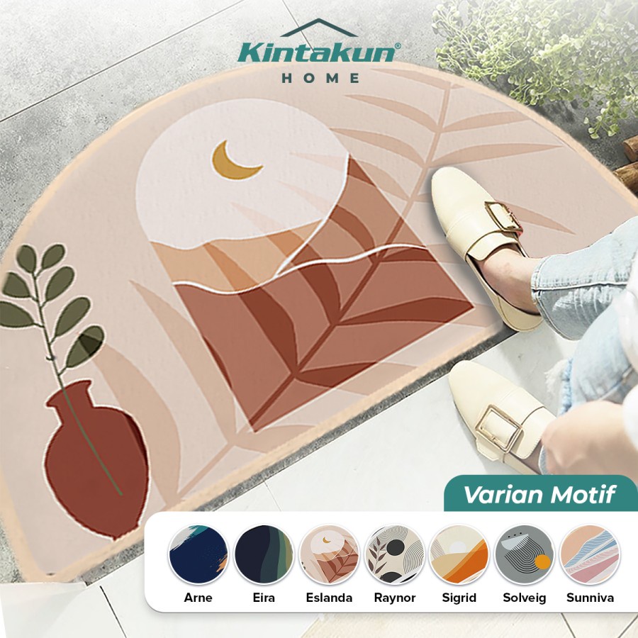 Kintakun Home Keset Kaki Teras Setengah Lingkaran Anti Slip Nyloon Uk. 75x50 Cm