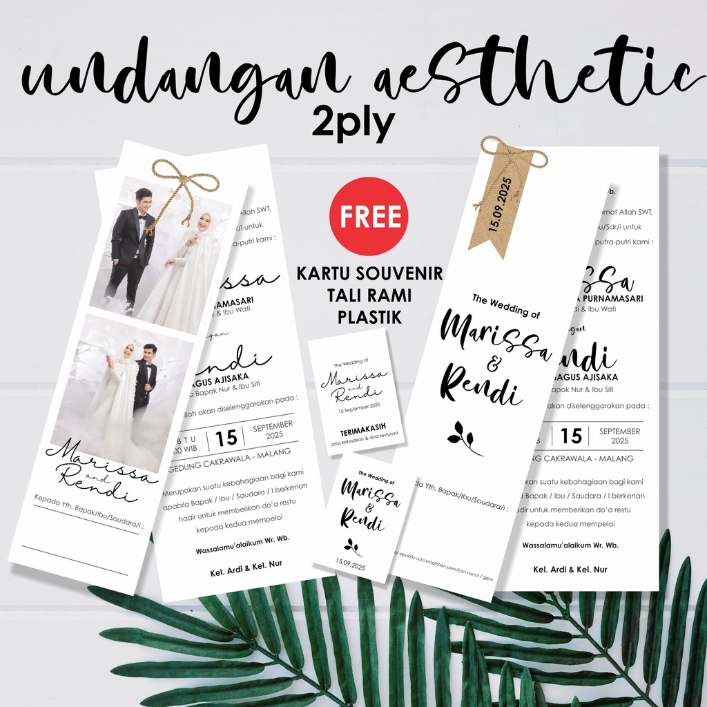 Jual UNDANGAN PERNIKAHAN / SIMPEL / AESTHETIC / RUSTIC / WEDDING