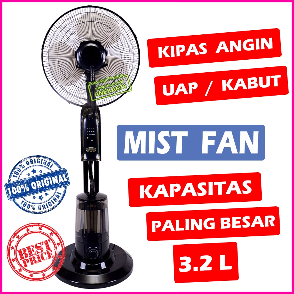 KIPAS ANGIN UAP 3.2 LITER MIST FAN HUMIDIFIER AIR COOLER AC PORTABLE