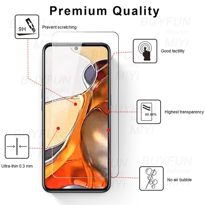 Pelindung Layar Tempered Glass Xiaomi Mi 11T + Pro Paket 2 in 1