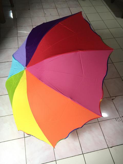 Payung Lipat Pelangi Rainbow 8 Jari Magic Umbrella Grade A | Free Bubble Wrap