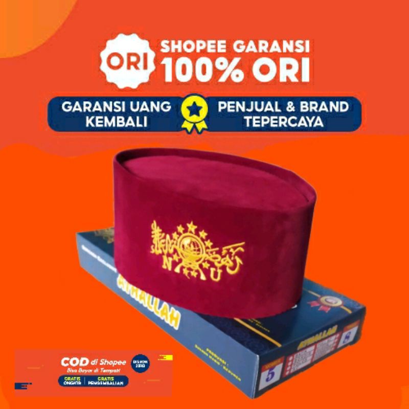 Peci Nu merah maroon