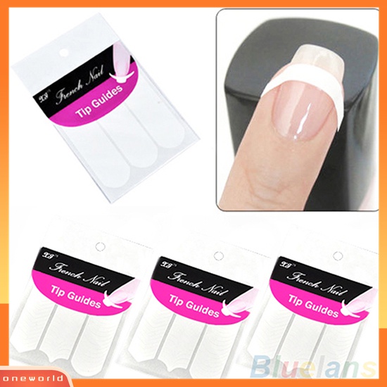 (ONWO) 48pcs Stiker Stensil Panduan Hias Kuku Untuk French Manicure DIY