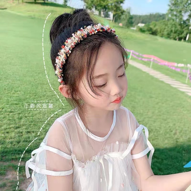 （Hello Girl)B18 Bando Anak Renda Mutiara Gaya Korea Import