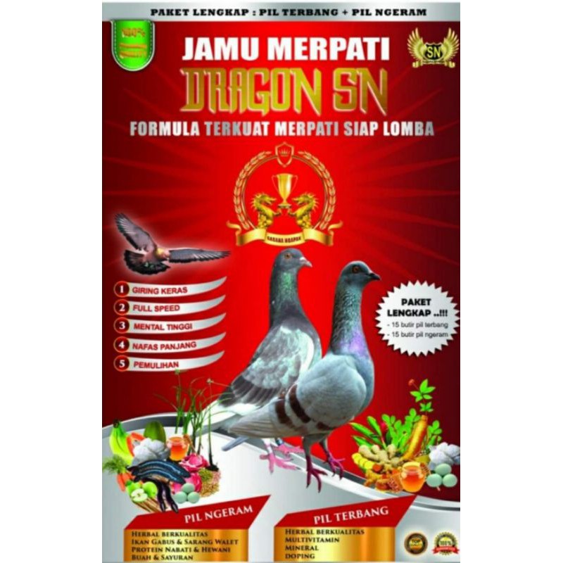 DRAGON SN MERPATI VITAMIN MERPATI JAMU BURUNG DARA