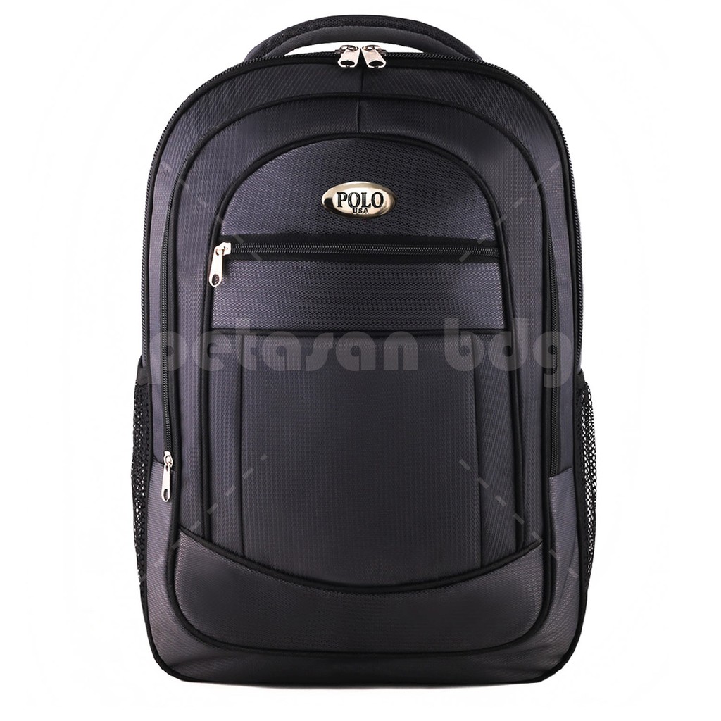 PTS -Polo USA Chameleon Backpack - Grey + Raincover FREE Jam Tangan Pria