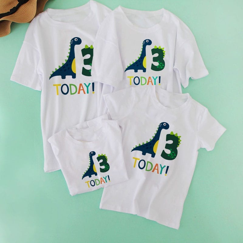 MYSTIQUE.ID-BAJU KAOS FAMILY DINOSAURUS ANGKA T-SHIRT LUCU DAN AESTHETIC