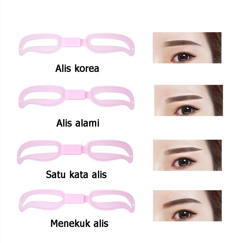 Alat Pembentuk Alis 4 Gaya Portabel Dapat Digunakan Kembali Untuk Makeup