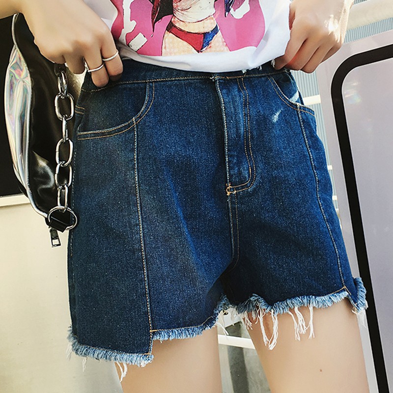  FM Celana  Pendek  Gaya Korea Bahan Denim  untuk Wanita  