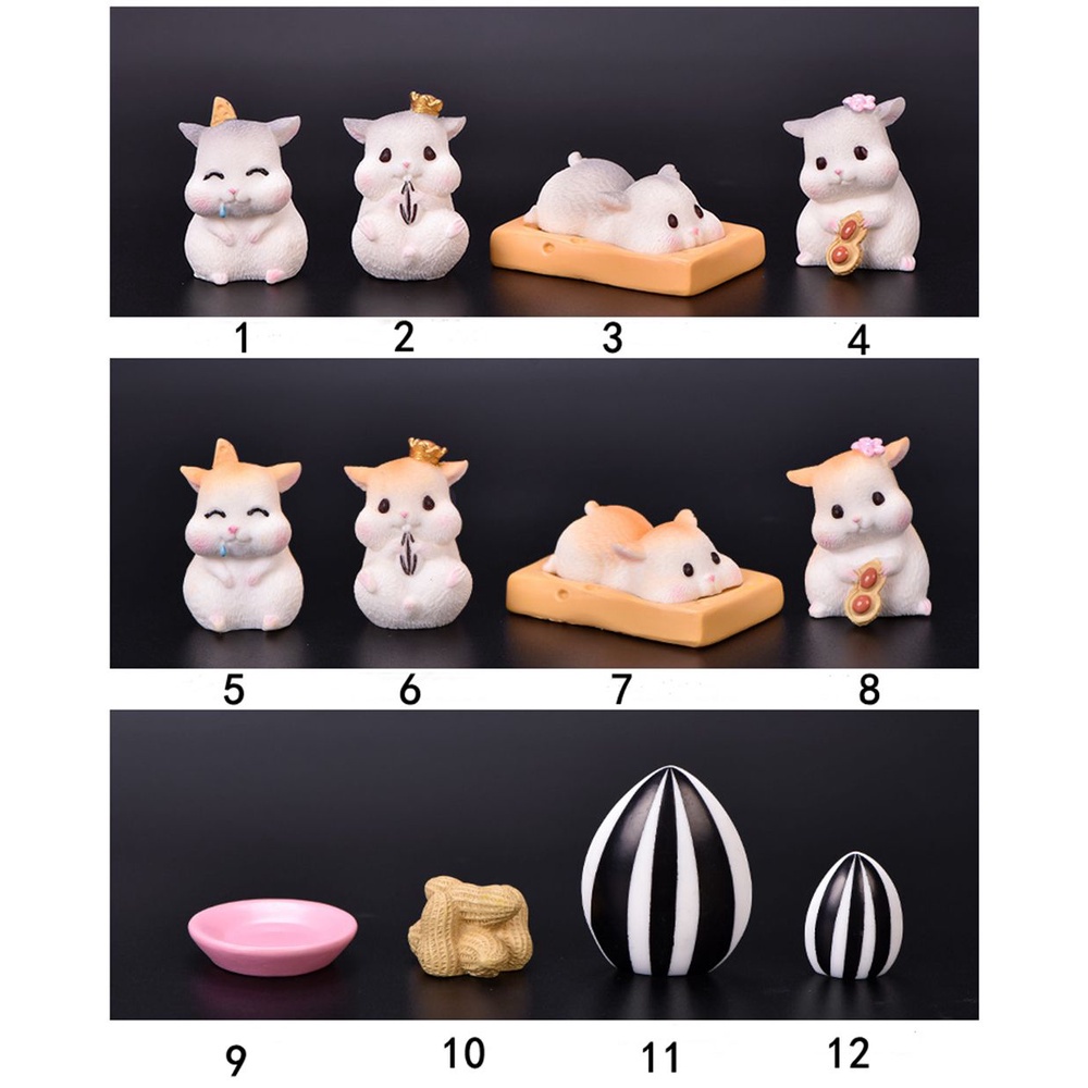 CHOOKEY Home Decor Hamster Figurines Desktop Miniature Ornaments Mini DIY Micro Crafts Fairy Garden Landscape