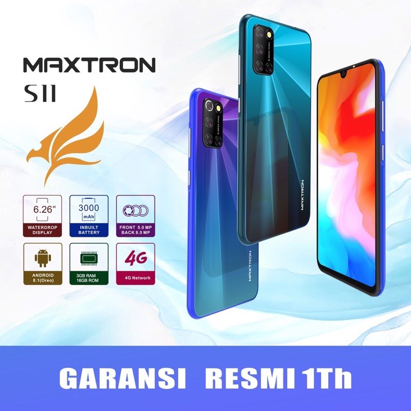 Maxtron S11 4G Ram 3/16GB Garansi resmi