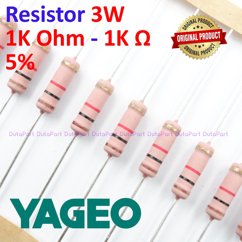 Resistor 1K Ohm 3 Watt 5% ORIGINAL YAGEO 3W 1K R HIGH QUALITY