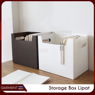 Storage Box Lipat Foldable Desktop Storage Tempat Penyimpanan Buku Baju Stationary Bahan Plastik Mika