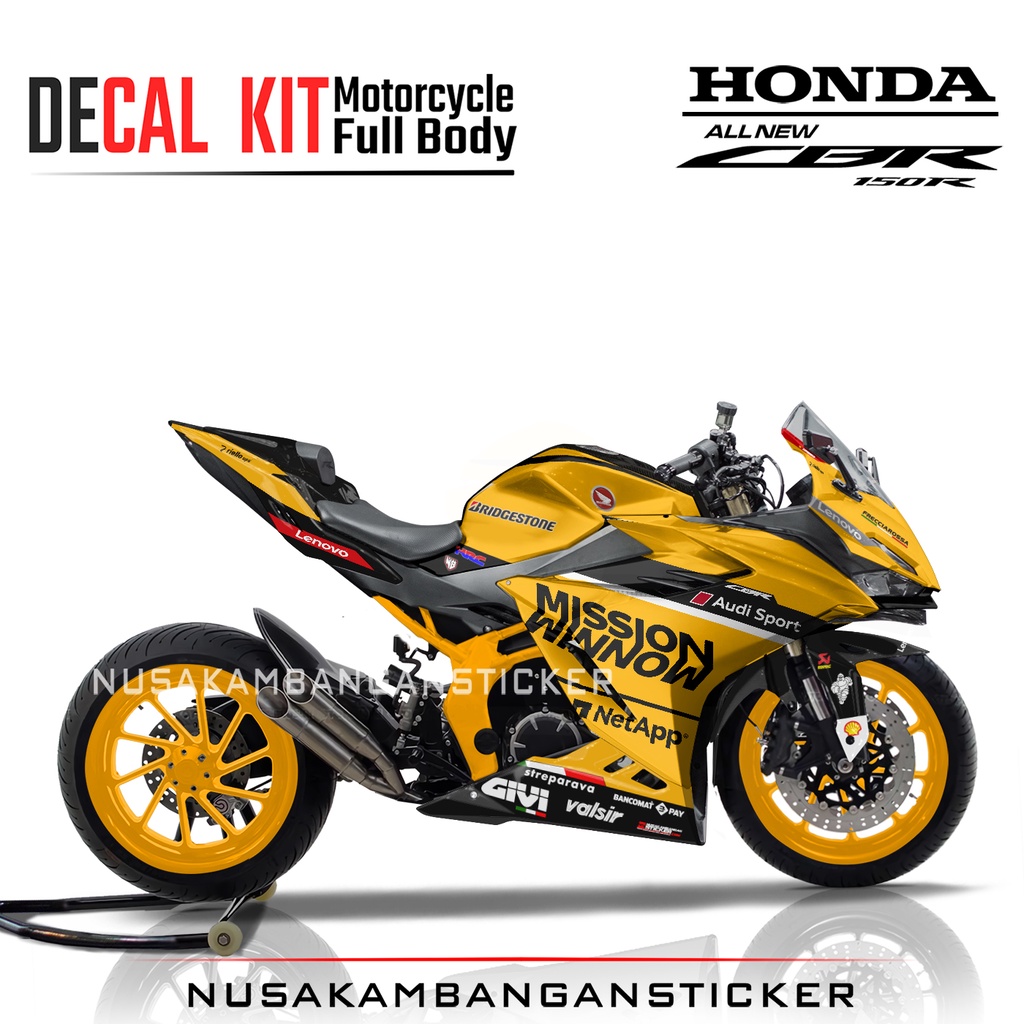 Stiker CBR 150 New 2021MISSION WINNOW YELLOW