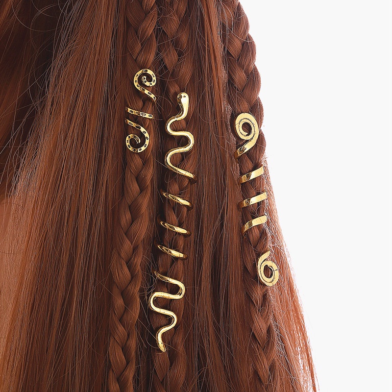 Jepit Rambut Model Spiral Bahan Alloy Gaya Retro Untuk Wanita