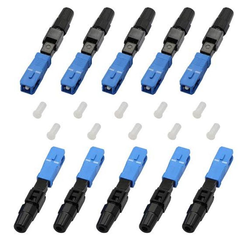 10pcs Fast Connector SC UPC Biru Konektor optic Kabel Dua Core Pigtail FTTH singe mode fiber optik