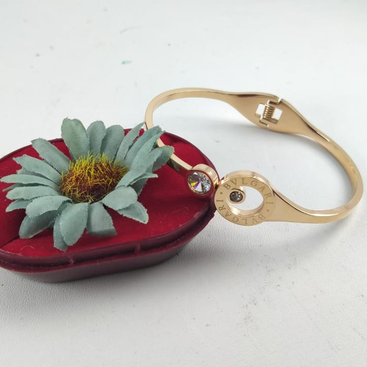 Gelang Bangle Titanium BVLGARI Mata Ros gold Asli Import....GBT00003