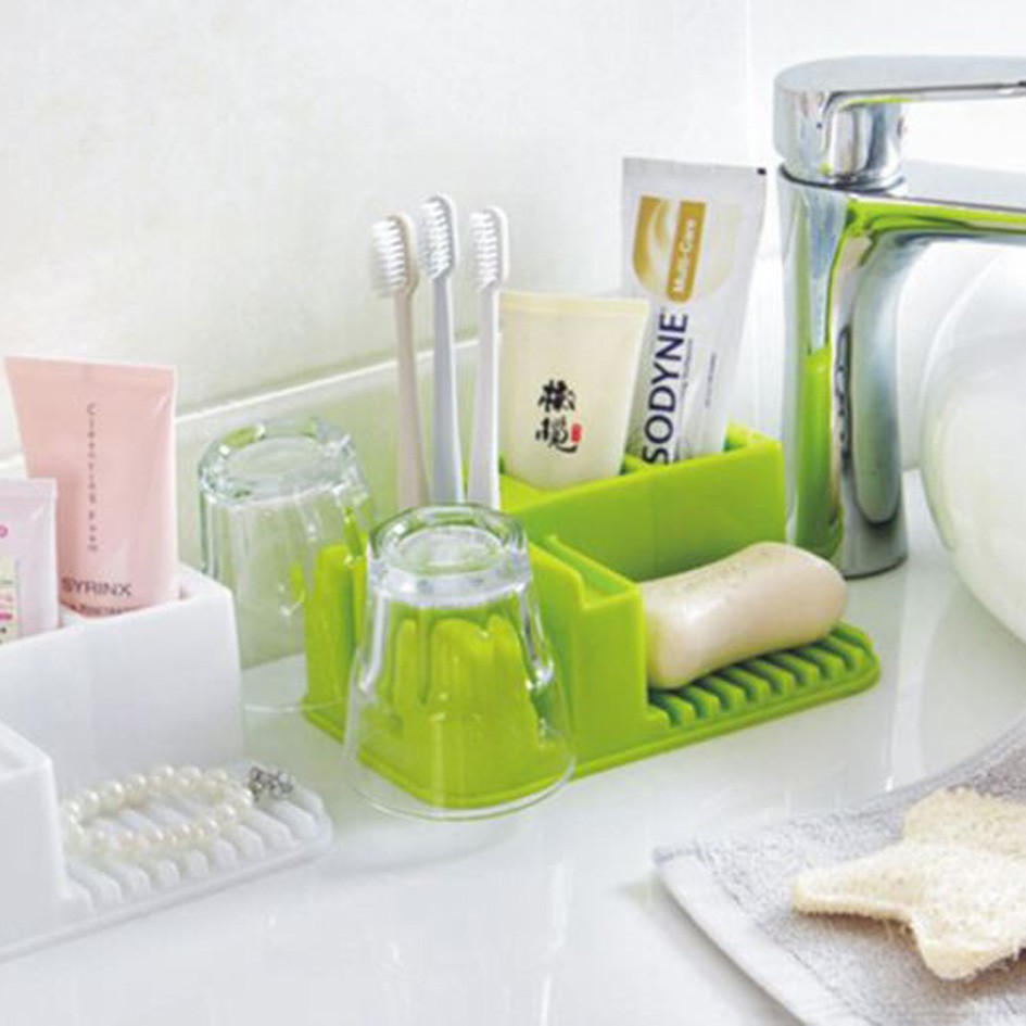 tempat penyimpanan sabun sikat gigi gelas bathroom storage box (1D5) hsa035