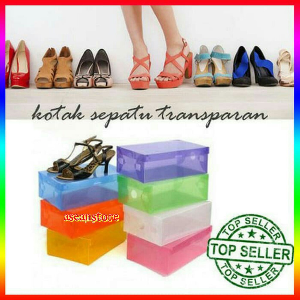 Kotak Sepatu Shoes Box Warna Warni Transparan kotak sepatu tramsparan kotak sepatu warna box sepatu