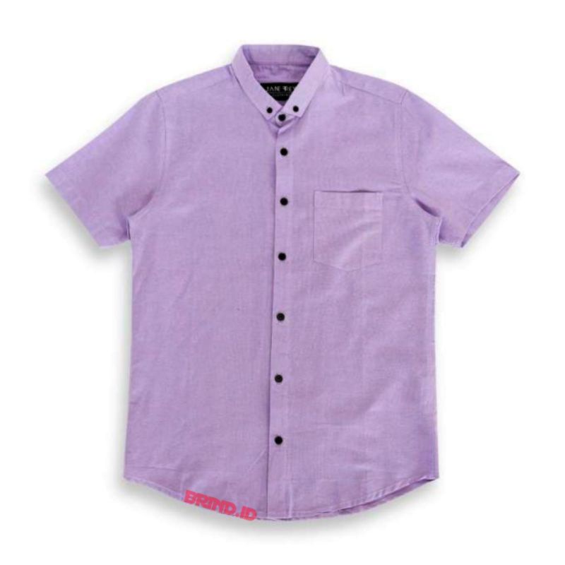 KEMEJA POLOS LENGAN PENDEK PRIA WARNA TERBARU UNGU LILAC